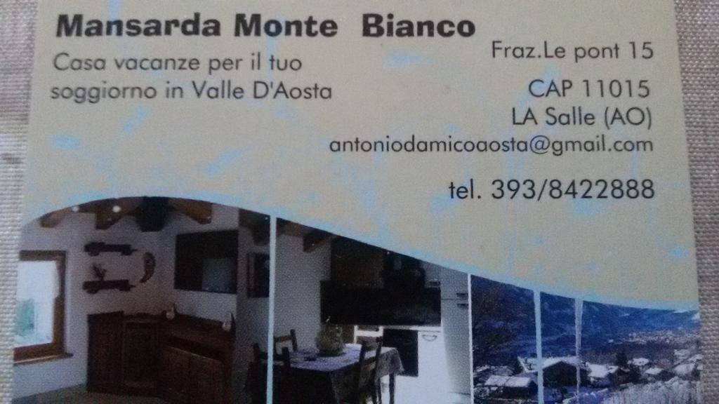 Mansarda Monte Bianco Apartment La Salle Ngoại thất bức ảnh